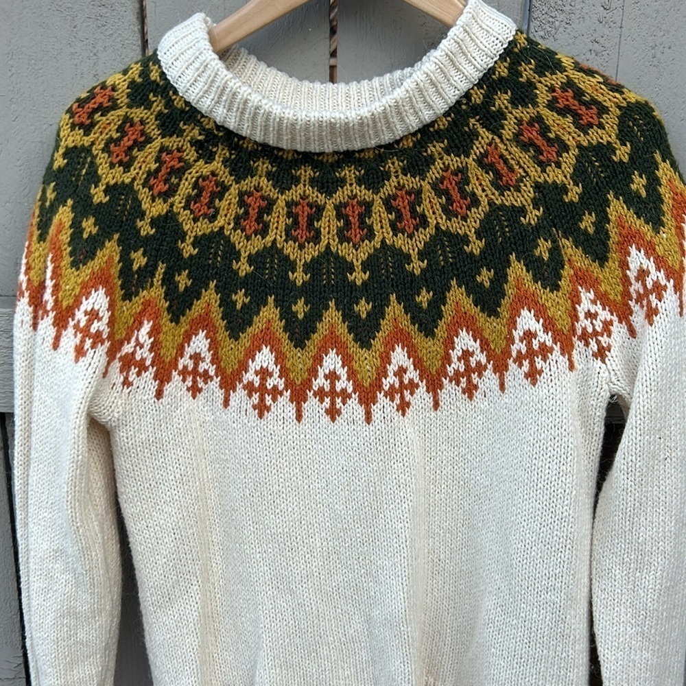 Madewell Fair Isle Pullover Sweater Vintage Inspired Alpaca Blend Sz Small - Picture 2 of 6